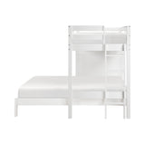 Sloane White Twin/Full Loft Bunk Bed with Chest and Hidden Desk from Homelegance - Luna Furniture