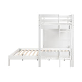 Sloane White Twin/Full Loft Bunk Bed with Chest and Hidden Desk from Homelegance - Luna Furniture