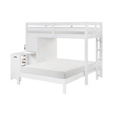 Sloane White Twin/Full Loft Bunk Bed with Chest and Hidden Desk from Homelegance - Luna Furniture