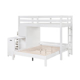 Sloane White Twin/Full Loft Bunk Bed with Chest and Hidden Desk from Homelegance - Luna Furniture