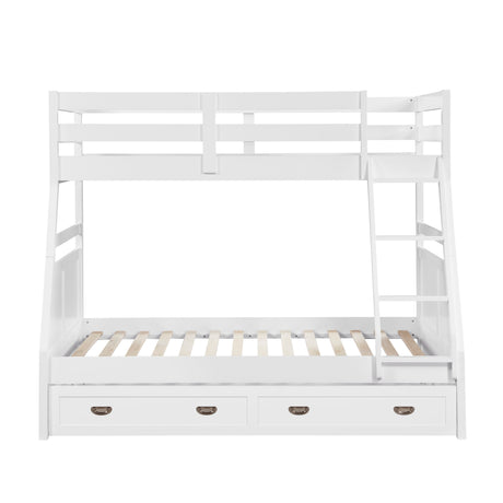 Sloane White Twin/Full Bunk Bed from Homelegance - Luna Furniture