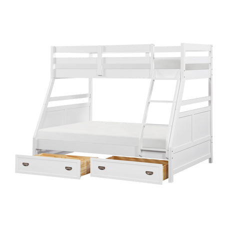 Sloane White Twin/Full Bunk Bed from Homelegance - Luna Furniture