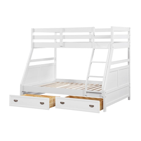 Sloane White Twin/Full Bunk Bed from Homelegance - Luna Furniture