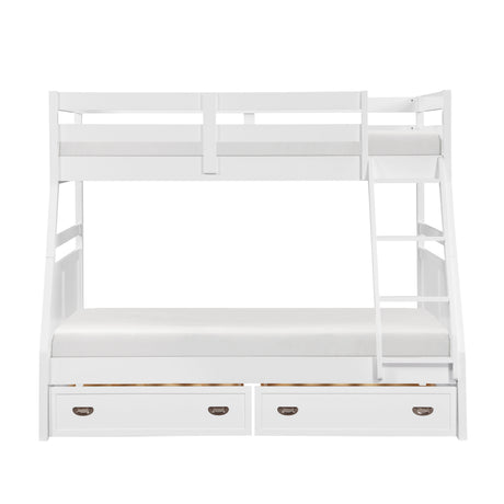 Sloane White Twin/Full Bunk Bed from Homelegance - Luna Furniture