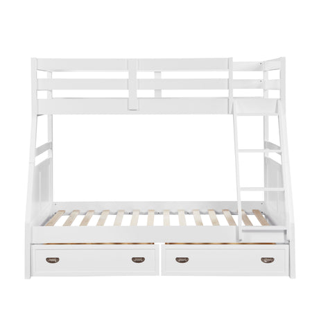 Sloane White Twin/Full Bunk Bed from Homelegance - Luna Furniture