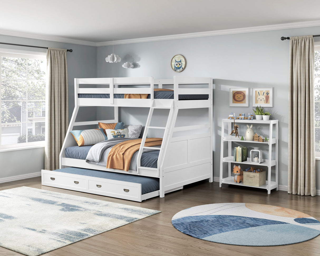 Sloane White Twin/Full Bunk Bed from Homelegance - Luna Furniture