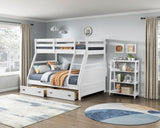 Sloane White Twin/Full Bunk Bed from Homelegance - Luna Furniture