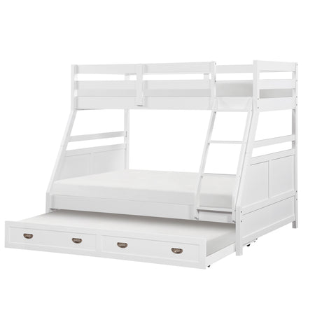 Sloane White Twin/Full Bunk Bed from Homelegance - Luna Furniture