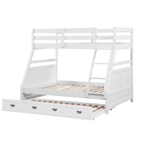 Sloane White Twin/Full Bunk Bed from Homelegance - Luna Furniture