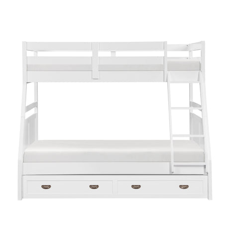 Sloane White Twin/Full Bunk Bed from Homelegance - Luna Furniture