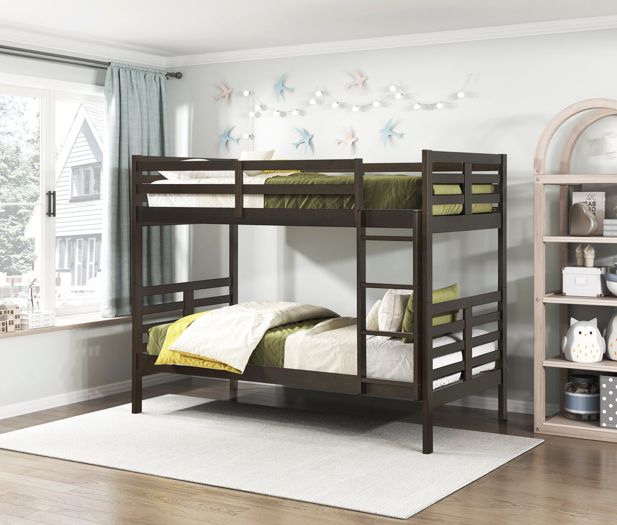 Darden Dark Brown Twin/Twin Bunk Bed from Homelegance - Luna Furniture