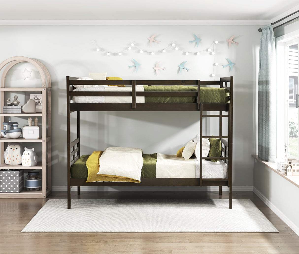 Darden Dark Brown Twin/Twin Bunk Bed from Homelegance - Luna Furniture