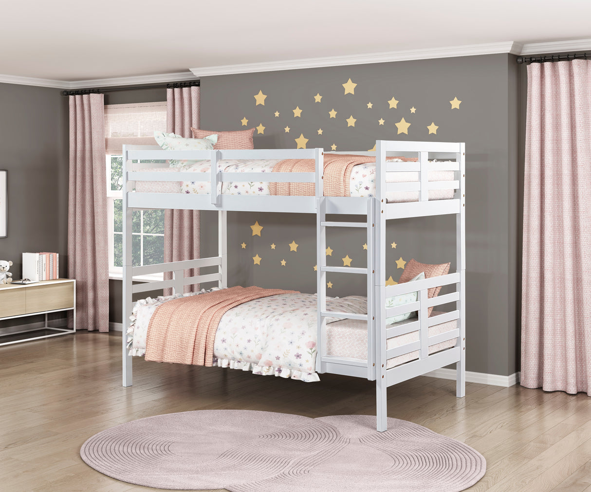 Darden White Twin/Twin Bunk Bed from Homelegance - Luna Furniture