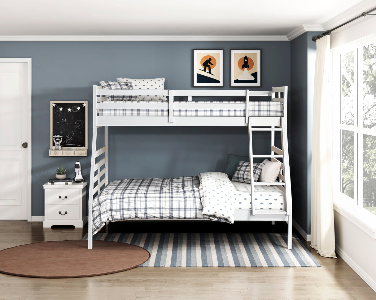 Darden White Twin/Full Bunk Bed from Homelegance - Luna Furniture