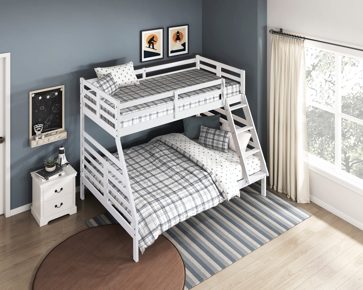 Darden White Twin/Full Bunk Bed from Homelegance - Luna Furniture