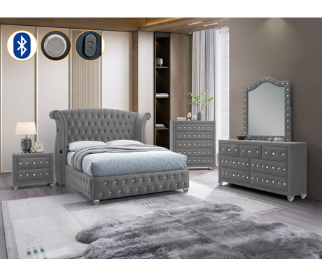 B2030 Divina (Grey) 4pcs King from New Era Innovations - Luna Furniture
