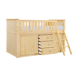 B2043LL-1*BC2DR (6) Low Loft Bunk with Bookcase and 2 Dressers from Homelegance - Luna Furniture