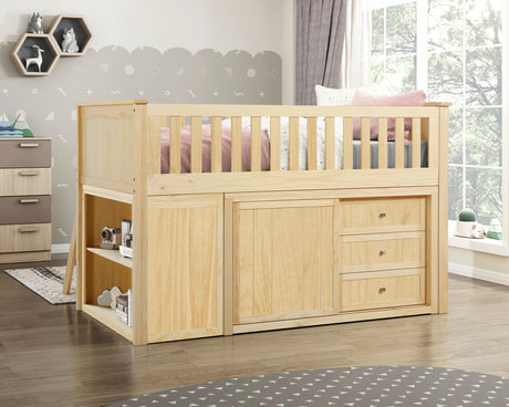 B2043LL-1*BC2DR (6) Low Loft Bunk with Bookcase and 2 Dressers from Homelegance - Luna Furniture