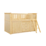 B2043LL-1*BC2DR (6) Low Loft Bunk with Bookcase and 2 Dressers from Homelegance - Luna Furniture