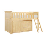 B2043LL-1*DR (4) Low Loft Bunk with Dresser from Homelegance - Luna Furniture