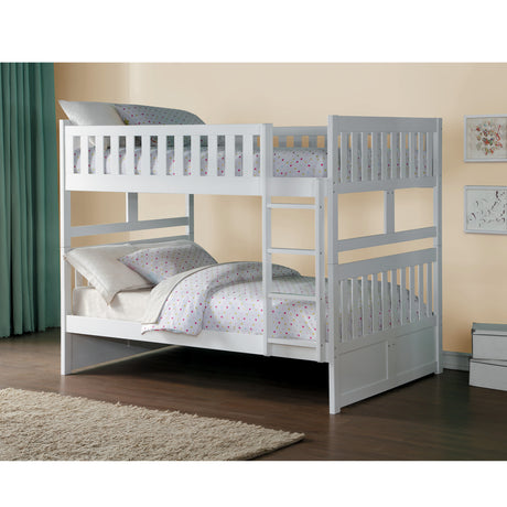 Galen White Full/Full Bunk Bed from Homelegance - Luna Furniture