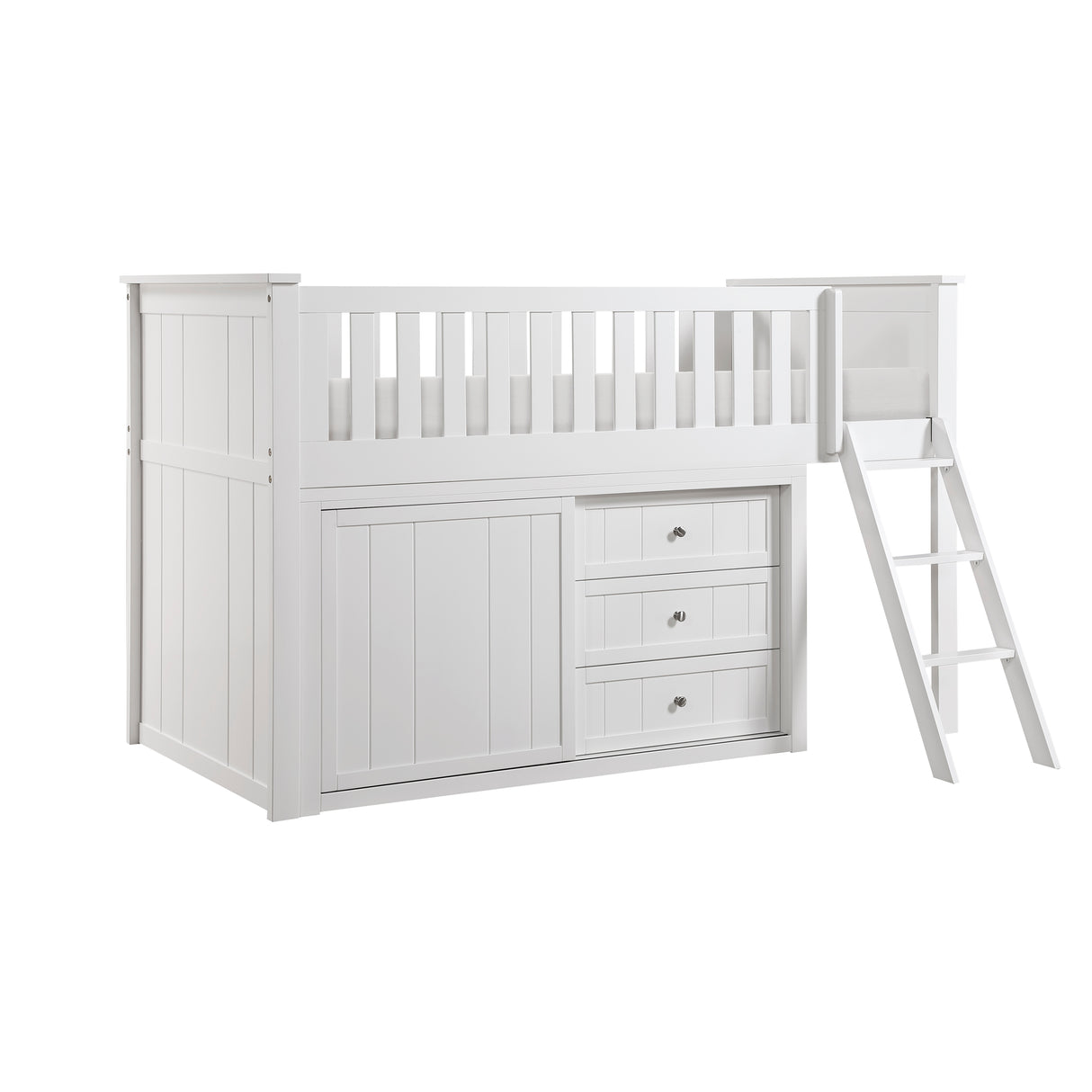 B2053LLW-1*BCDR (5) Low Loft Bunk with Bookcase and Dresser from Homelegance - Luna Furniture