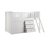 B2053LLW-1*BCDR (5) Low Loft Bunk with Bookcase and Dresser from Homelegance - Luna Furniture