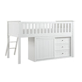 B2053LLW-1*BCDR (5) Low Loft Bunk with Bookcase and Dresser from Homelegance - Luna Furniture