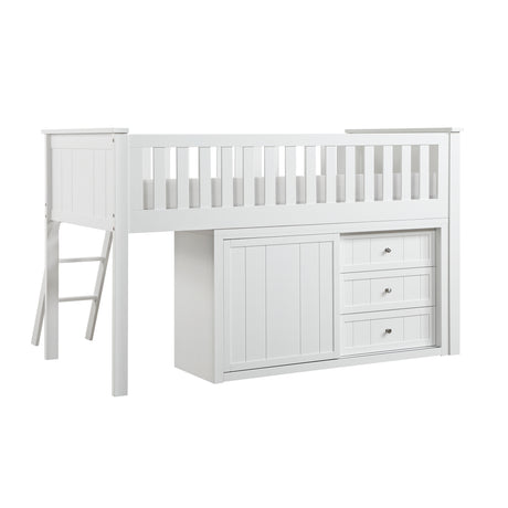 B2053LLW-1*BCDR (5) Low Loft Bunk with Bookcase and Dresser from Homelegance - Luna Furniture