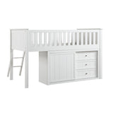 B2053LLW-1*BCDR (5) Low Loft Bunk with Bookcase and Dresser from Homelegance - Luna Furniture