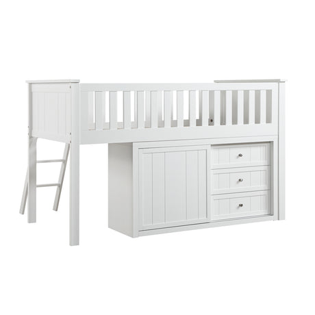 B2053LLW-1*BCDR (5) Low Loft Bunk with Bookcase and Dresser from Homelegance - Luna Furniture