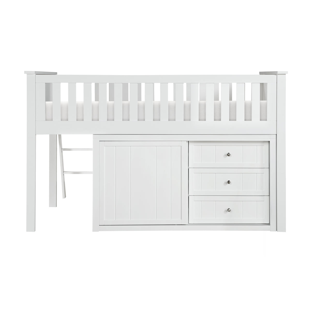 B2053LLW-1*BCDR (5) Low Loft Bunk with Bookcase and Dresser from Homelegance - Luna Furniture