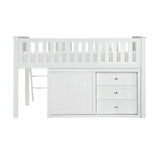 B2053LLW-1*BCDR (5) Low Loft Bunk with Bookcase and Dresser from Homelegance - Luna Furniture
