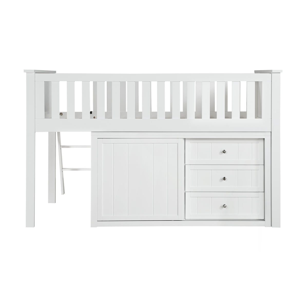 B2053LLW-1*BCDR (5) Low Loft Bunk with Bookcase and Dresser from Homelegance - Luna Furniture