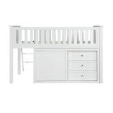 B2053LLW-1*BCDR (5) Low Loft Bunk with Bookcase and Dresser from Homelegance - Luna Furniture