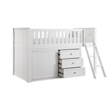B2053LLW-1*BCDR (5) Low Loft Bunk with Bookcase and Dresser from Homelegance - Luna Furniture