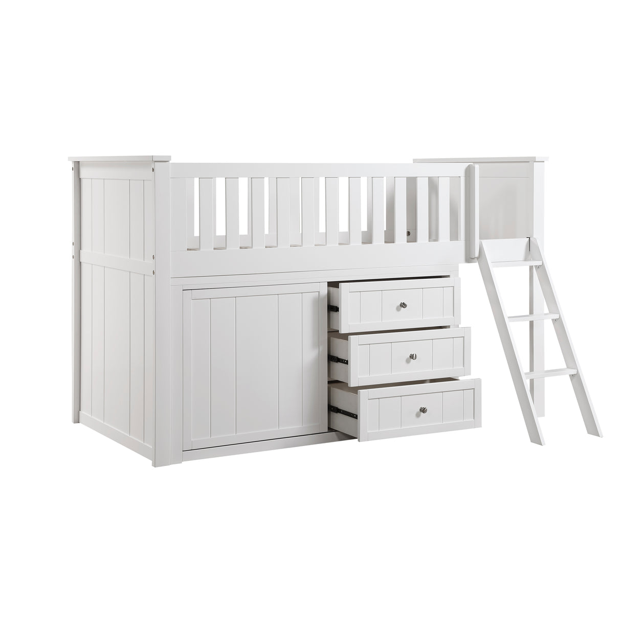 B2053LLW-1*DR (4) Low Loft Bunk with Dresser from Homelegance - Luna Furniture