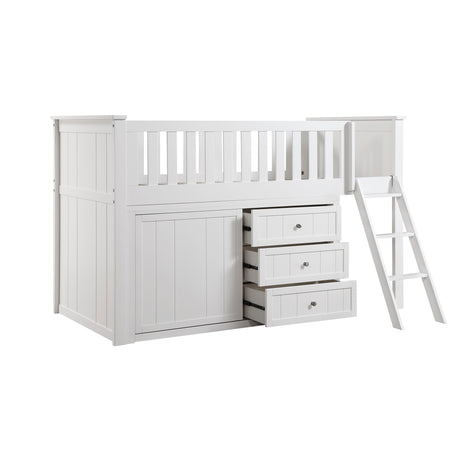 B2053LLW-1*DR (4) Low Loft Bunk with Dresser from Homelegance - Luna Furniture