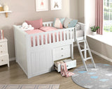 B2053LLW-1*DR (4) Low Loft Bunk with Dresser from Homelegance - Luna Furniture