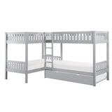 B2063CN-1R* (4) Corner Bunk Bed with Twin Trundle from Homelegance - Luna Furniture