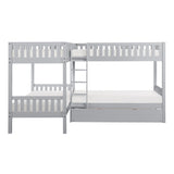 B2063CN-1R* (4) Corner Bunk Bed with Twin Trundle from Homelegance - Luna Furniture