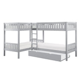 B2063CN-1R* (4) Corner Bunk Bed with Twin Trundle from Homelegance - Luna Furniture