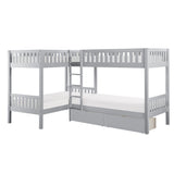 B2063CN-1T* (4) Corner Bunk Bed with Storage Boxes from Homelegance - Luna Furniture
