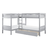 B2063CN-1T* (4) Corner Bunk Bed with Storage Boxes from Homelegance - Luna Furniture