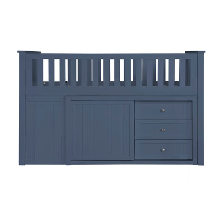 Nora Blue Low Loft Bunk Bed with Bookcase and Two Dressers from Homelegance - Luna Furniture