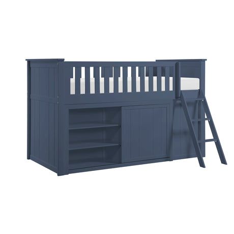Nora Blue Low Loft Bunk Bed with Bookcase and Two Dressers from Homelegance - Luna Furniture