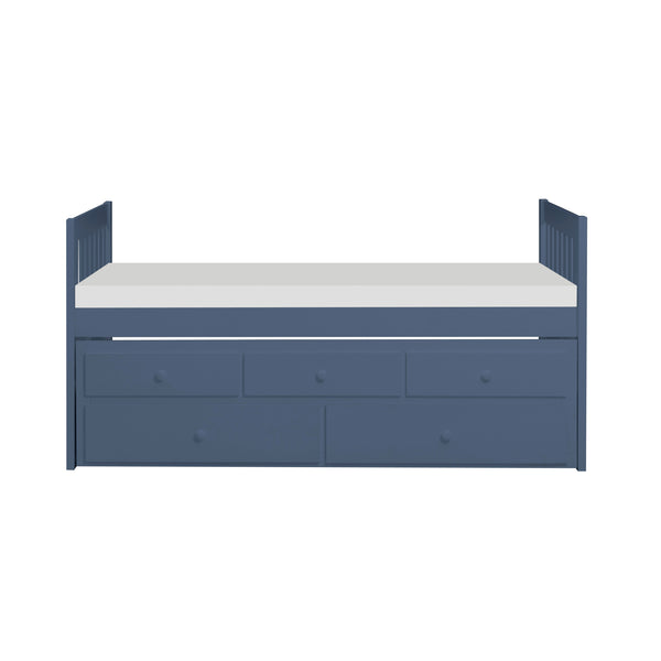 Nora Blue Twin Storage Daybed with Trundle