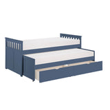 Nora Blue Twin Daybed with Trundle from Homelegance - Luna Furniture