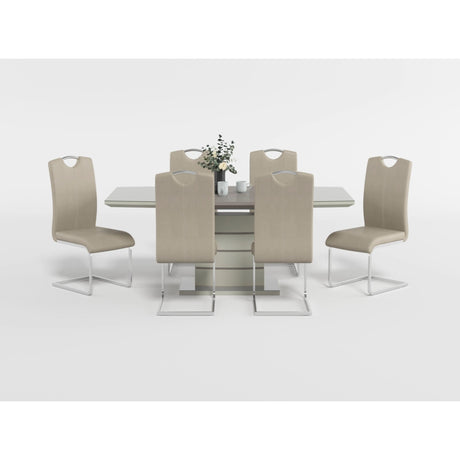 Glissand Chrome Metal/Gray Faux Leather Dining Side Chair, Set of 2 from Homelegance - Luna Furniture