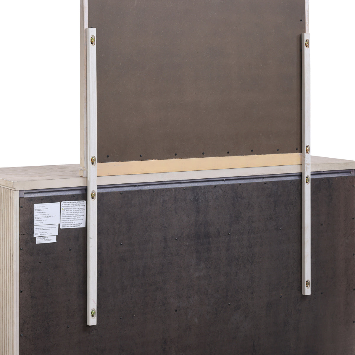 Henry 65″ 6-Drawer Reeded Dresser and Mirror, Tan Finish from Steve Silver - Luna Furniture